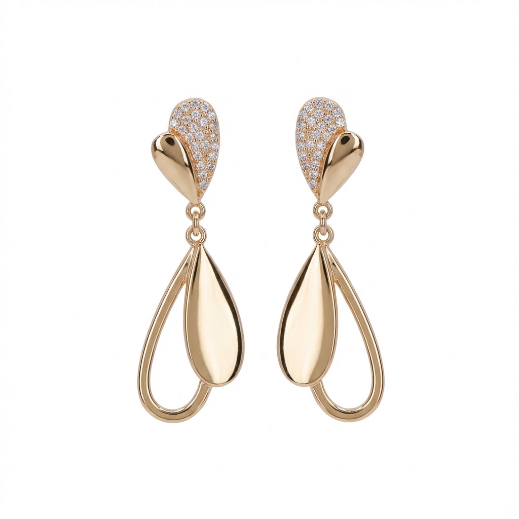 Folia Lucida Falling Leaves Drop Earrings in 925 Sterling Silver