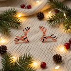 Nature Inspired Antler Stud Earrings Rose Gold Plated Sterling Silver