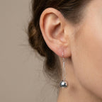 أقراط فضية متدلية بتصميم كروي، مجوهرات أنيقة وبسيطة للنساء، إكسسوار مستوحى من الفخامة