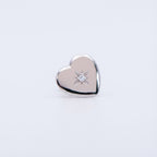 Northern Star Heart Stud Earrings in 925 Sterling Silver with Cubic Zirconia