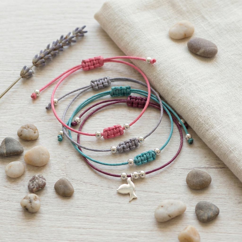 سوار بسيط من الفضة الإسترليني بتصميم حمامة - سوار معصم قابل للتعديل للاستخدام اليومي