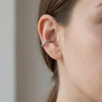 Twisted Rope Oxidized Ear Cuff in 925 Sterling Silver