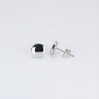 925 Sterling Silver Round Stud Earrings with Cubic Zirconia for Women