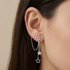 Star Cascade Earrings Modern Celestial Silver Earrings Lightweight & Stylish