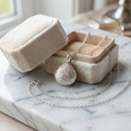 Blue Lotus Silver Pendant Necklace with Sky Blue Topaz