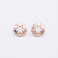 Blend of love rose plated gold heart-shaped stud earrings in hypoallergenic sterling silver  