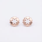 Celeste Core Heart-Star Stud Earrings in Rose-Gold Silver
