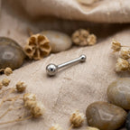 High Polish Silver Sphere Nose Pin for Everyday Elegance