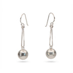 أقراط فضية متدلية بتصميم كروي، مجوهرات أنيقة وبسيطة للنساء، إكسسوار مستوحى من الفخامة