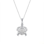 Moon Goddess Sea Turtle Necklace in 925 Sterling Silver
