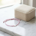 Whimsy Unicorn Bracelet in Silver with Pink Cord