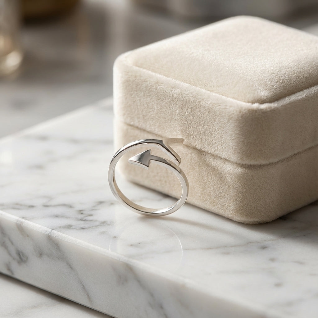 Polished Sterling Silver Arrow Ring of Direction
