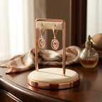 أقراط بيضاوية متدلية على شكل يد همسة من الفضة الإسترليني مرصعة بالزركونيا