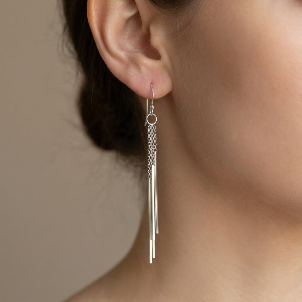Bars Drops Silver Bar Earrings Accessible Luxury Minimal Jewelry for Women