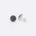 Post back and rear dome view of oxidized textured earrings – Dubai Luna Dura