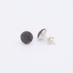 Dot Horizon Oxidized Sterling Silver Stud Earrings