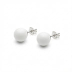 925 sterling silver 10mm white stud earrings