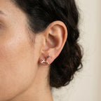 Nature Inspired Antler Stud Earrings Rose Gold Plated Sterling Silver