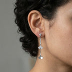 Folia Lucida Ginkgo Leaf Drop Earrings in 925 Sterling Silver – Rhodium & 18K Gold