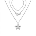 925 Silver jasmine flower pendant necklace on a white background