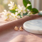 Northern Star Heart Stud Earrings in 925 Sterling Silver with Cubic Zirconia