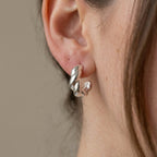 A Curl of Silver Sculptural Sterling Silver Stud Earrings Design