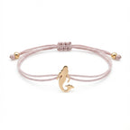 Mermaid Charm Bracelet in Rose Gold on Greige Cord