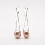 Lightweight Silver Pearl Drop Earrings