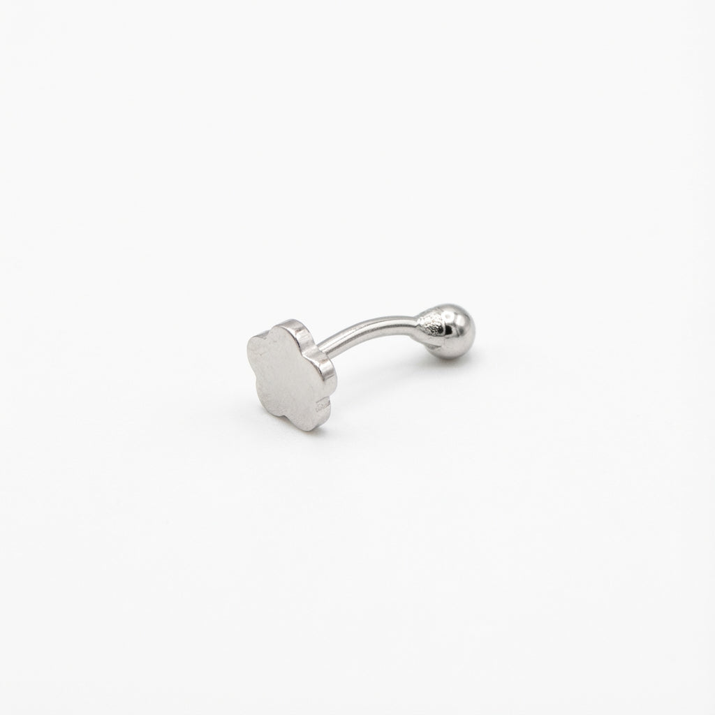 Minimalist Floral Twist Nose Ring in Pure Silver