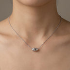 Stardust Bead Necklace 925 Silver Rhodium-Plated Cosmic Pendant