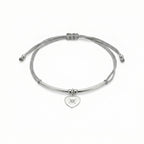 Sterling Silver North Star Heart Bracelet – Adjustable Grey Cord Friendship Jewelry
