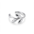 Silver open ring with leaf design in Dubai on a white background