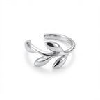 Olive Leaf Ear Cuff Earrings in 925 Sterling Silver