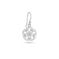 925 Silver floral  dangle earring on a white background in Dubai.