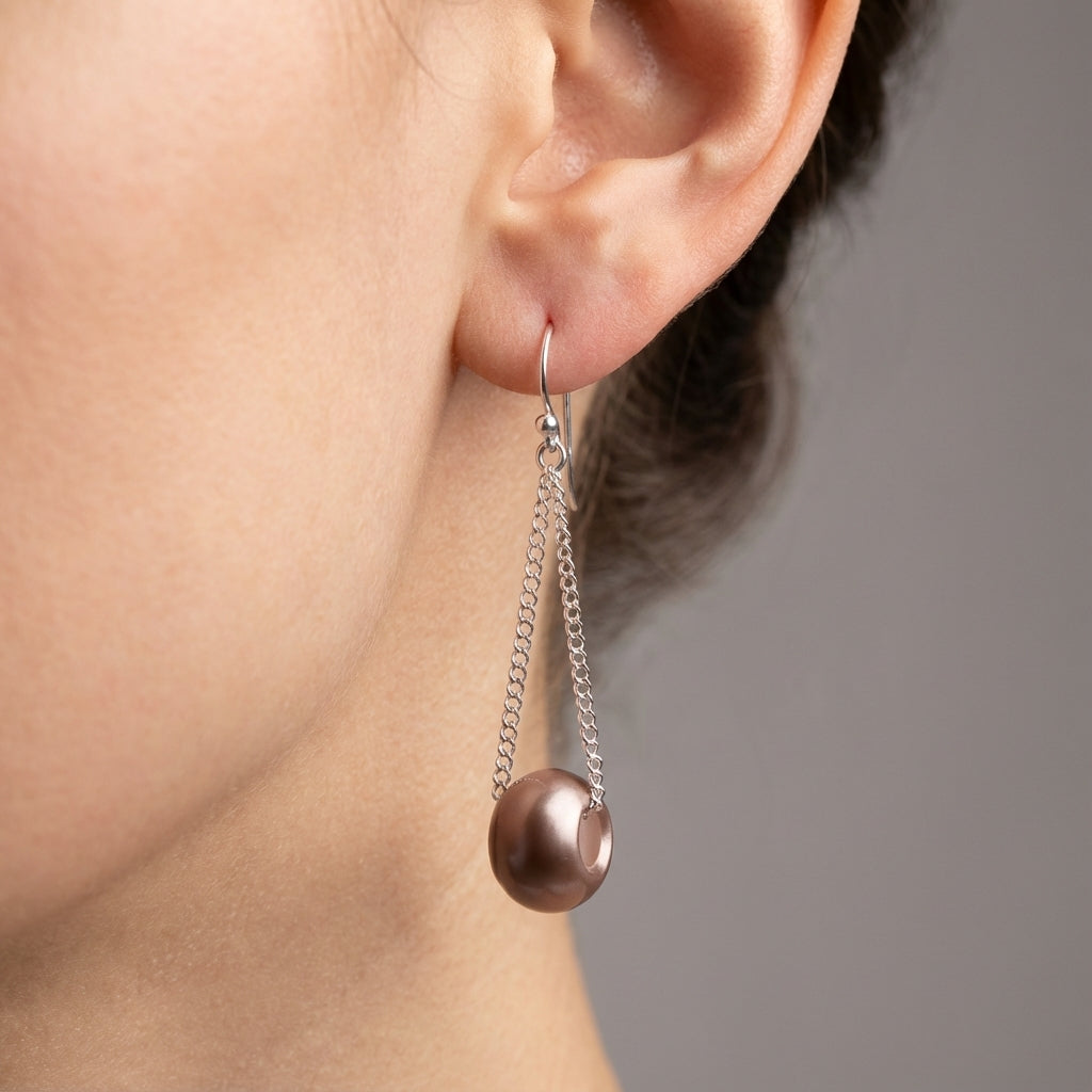 أقراط أنيقة من خيوط اللؤلؤ الفضية للنساء، مجوهرات خالدة