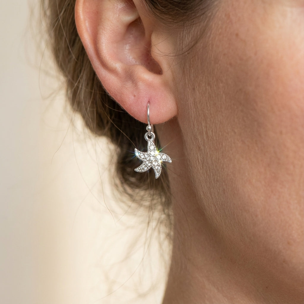 Affordable Starfish Silver Earrings for Women Stylish Ocean Jewelry