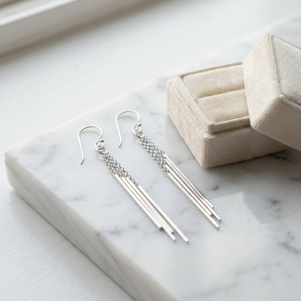Bars Drops Silver Bar Earrings Accessible Luxury Minimal Jewelry for Women