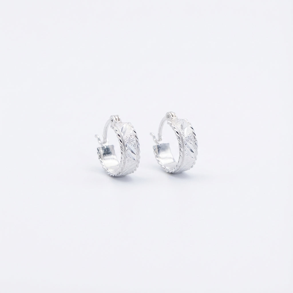 Heritage Huggies Silver Earrings Luxe-Inspired Modern Vintage Jewelry for Women
