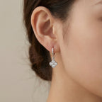 Four Leaf Clover Huggie Hoop Earrings in 925 Silver | Silver, Gold, Rose Gold