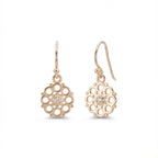 Gold Vermeil Radial Disc Earrings with Cubic Zirconia
