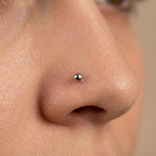 High Polish Silver Sphere Nose Pin for Everyday Elegance