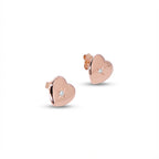 Northern Star Heart Stud Earrings in 925 Sterling Silver with Cubic Zirconia