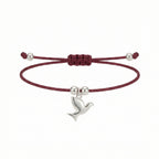 سوار بسيط من الفضة الإسترليني بتصميم حمامة - سوار معصم قابل للتعديل للاستخدام اليومي