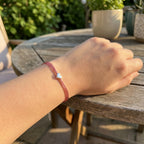 Metallic Pink Tinsel Heart Bracelet Stackable Layered Jewelry