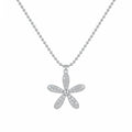925 silver daisy pendant necklace pavé-set with clear cubic zirconia, a birthday gift in Dubai.