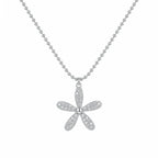 925 silver daisy pendant necklace pavé-set with clear cubic zirconia, a birthday gift in Dubai.