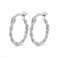 925 silver rope twist stacking hoop earrings in a continuous line design, an everyday gift in Dubai.