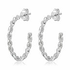 Twisted Rope Hoop Earrings in 925 Sterling Silver