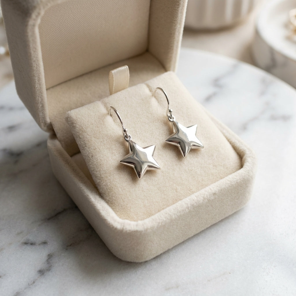 Starlight Drops Silver Star Earrings Accessible Luxury Jewelry for Women