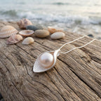 Sterling Silver Calla Lily Pearl Pendant Necklace for Bridal and Anniversary Gifting